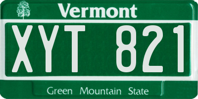 VT license plate XYT821