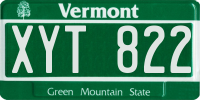 VT license plate XYT822