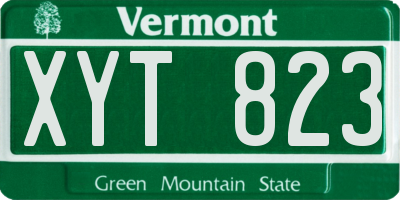 VT license plate XYT823