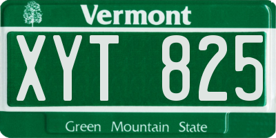 VT license plate XYT825