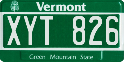VT license plate XYT826