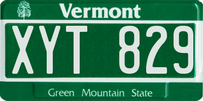 VT license plate XYT829
