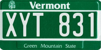 VT license plate XYT831
