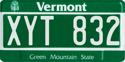 VT license plate XYT832