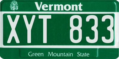 VT license plate XYT833