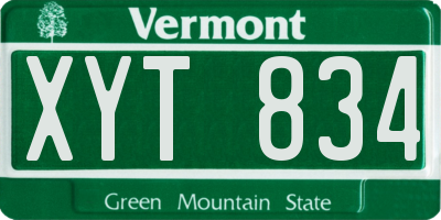 VT license plate XYT834