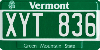 VT license plate XYT836