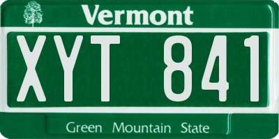 VT license plate XYT841