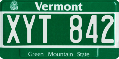 VT license plate XYT842