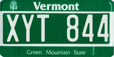 VT license plate XYT844