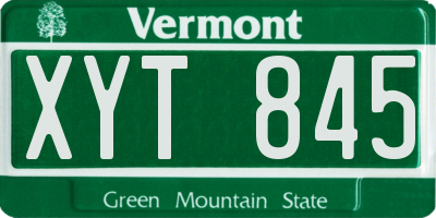 VT license plate XYT845