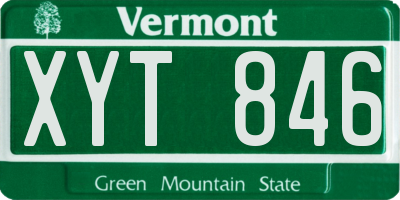 VT license plate XYT846