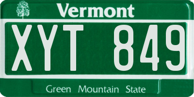 VT license plate XYT849