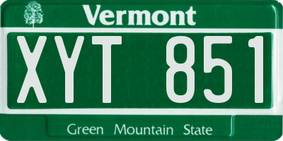 VT license plate XYT851