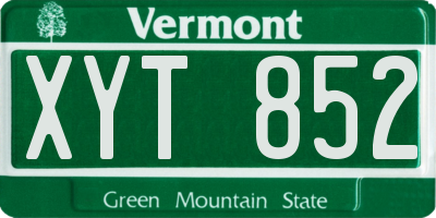 VT license plate XYT852