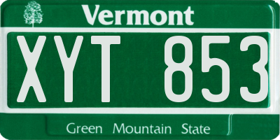 VT license plate XYT853