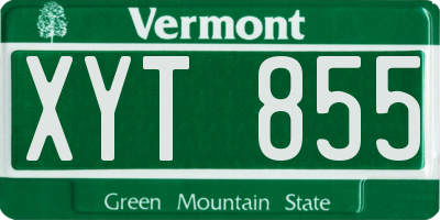 VT license plate XYT855
