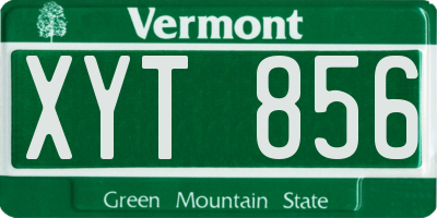 VT license plate XYT856