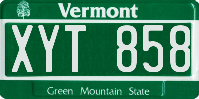 VT license plate XYT858