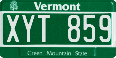 VT license plate XYT859
