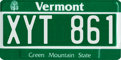VT license plate XYT861