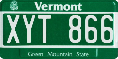 VT license plate XYT866