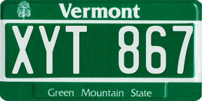 VT license plate XYT867