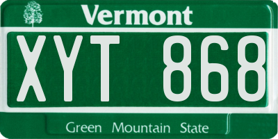 VT license plate XYT868