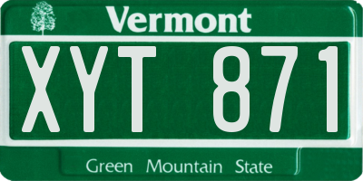 VT license plate XYT871