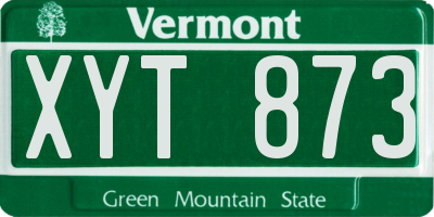 VT license plate XYT873