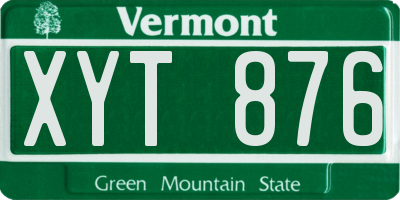 VT license plate XYT876