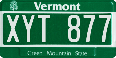 VT license plate XYT877
