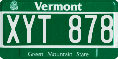 VT license plate XYT878