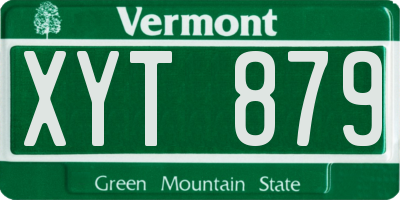 VT license plate XYT879