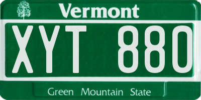 VT license plate XYT880