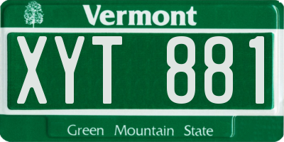 VT license plate XYT881