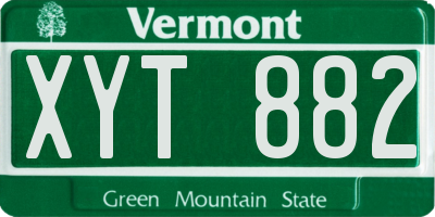 VT license plate XYT882