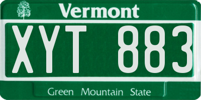VT license plate XYT883