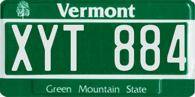 VT license plate XYT884