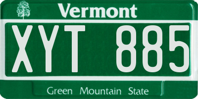 VT license plate XYT885