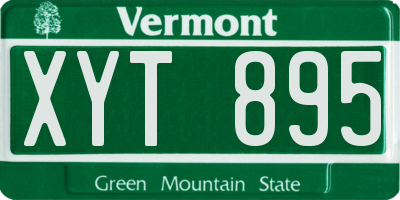 VT license plate XYT895