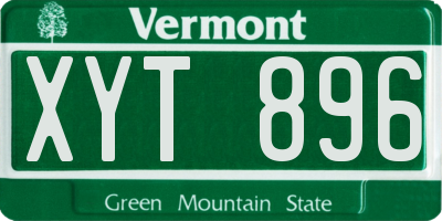 VT license plate XYT896