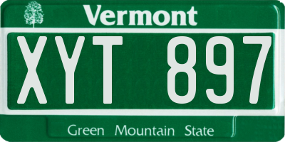 VT license plate XYT897