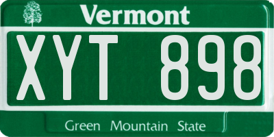 VT license plate XYT898