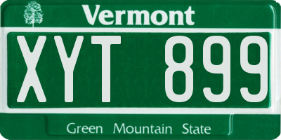 VT license plate XYT899