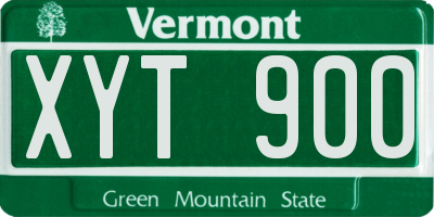VT license plate XYT900