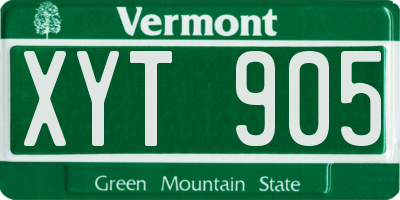 VT license plate XYT905