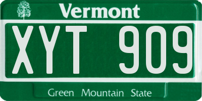 VT license plate XYT909