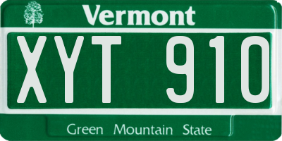 VT license plate XYT910