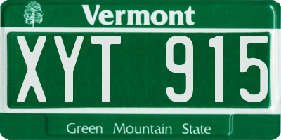 VT license plate XYT915